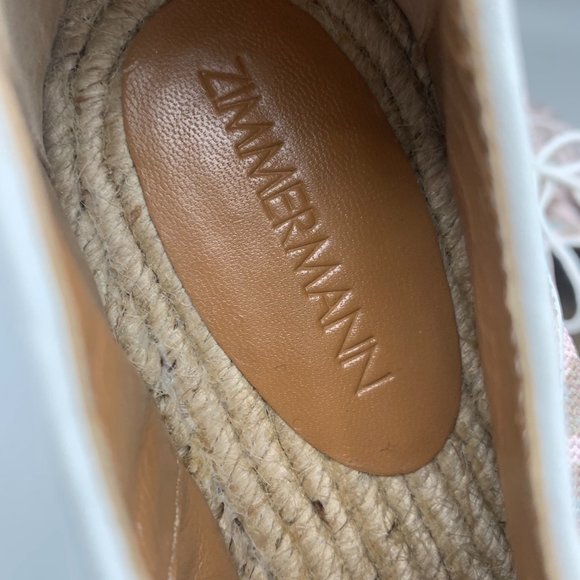Zimmermann Leopard Print Fabric Lace-Up Espadrilles Size 8 - Picture 4 of 9